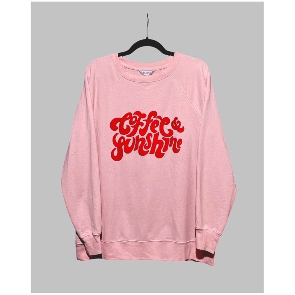 WILDFOX | COFFEE & SUNSHINE GRAPHIC OVERSIZED PULLOVER SWEATER